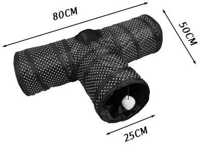 Uplift Essentials S Shape Collapsible Interactive Pet Tunnel t Shape Black