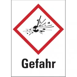 König Werbeanlagen Dreifke® Gefahrstoffetiketten - Explodierende Bombe (GHS01) - 20x29 mm Folie selbstklebend