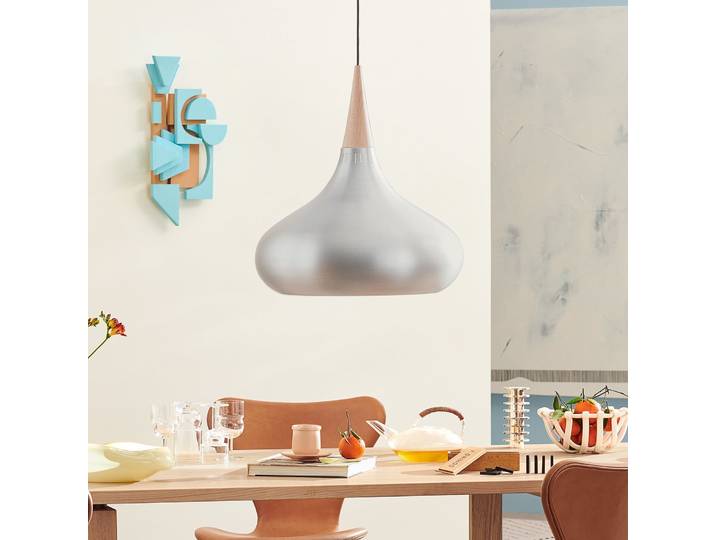 Orient P3 Pendelleuchte Matt Alu/Eiche - Fritz Hansen - Wohnzimmer - Design - Metall - Einflammig