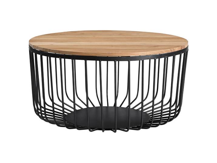 Carryhome Couchtisch, Akazie, Holz, Metall, Akazie, massiv, Holz, 78x45x78 cm, Fsc, rostfrei, Wohnzimmer, Wohnzimmertische, Couchtische, Couchtische Metall