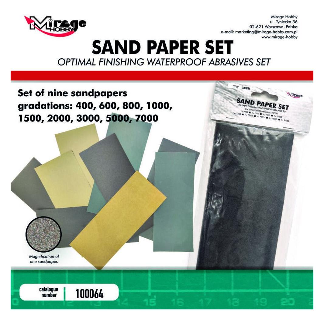 Mirage Hobby MIRAGE SAND PAPER (9 pcs: 400, 600, 800, 1000, 1500, 2000, 3000, 5000, 7000,) (100064)