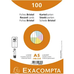 Exacompta, Karteikarten, Karteikarten (A5, 100x, 205 g/m2)