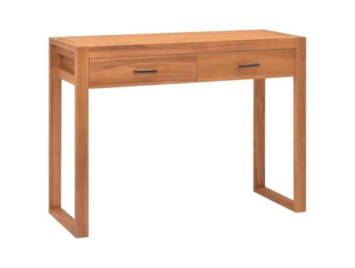 Schreibtisch mit 2 Schubladen 100x40x75 cm Teakholz Massives Teakholz, Holzrahmen, 2 Schubladen, Stauraum, Konsolentisch, Computertisch, Büro, Zuhause
