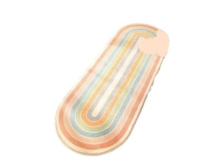 YXINAER gestreifter Teppich Gestreifter Teppich Orange Teppich for Schlafzimmer, Nachttisch, Bodenmatte, Wohnzimmer, Teppich, Fußmatte, Heimdekoration(50X160CM (1.6X5.3FT)