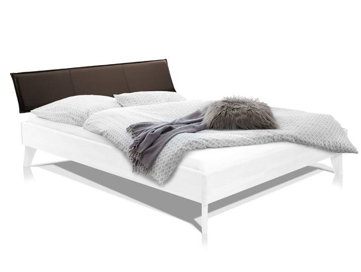 CALIDO 4-Fuß-Bett mit Polsterkopfteil, Material Massivholz