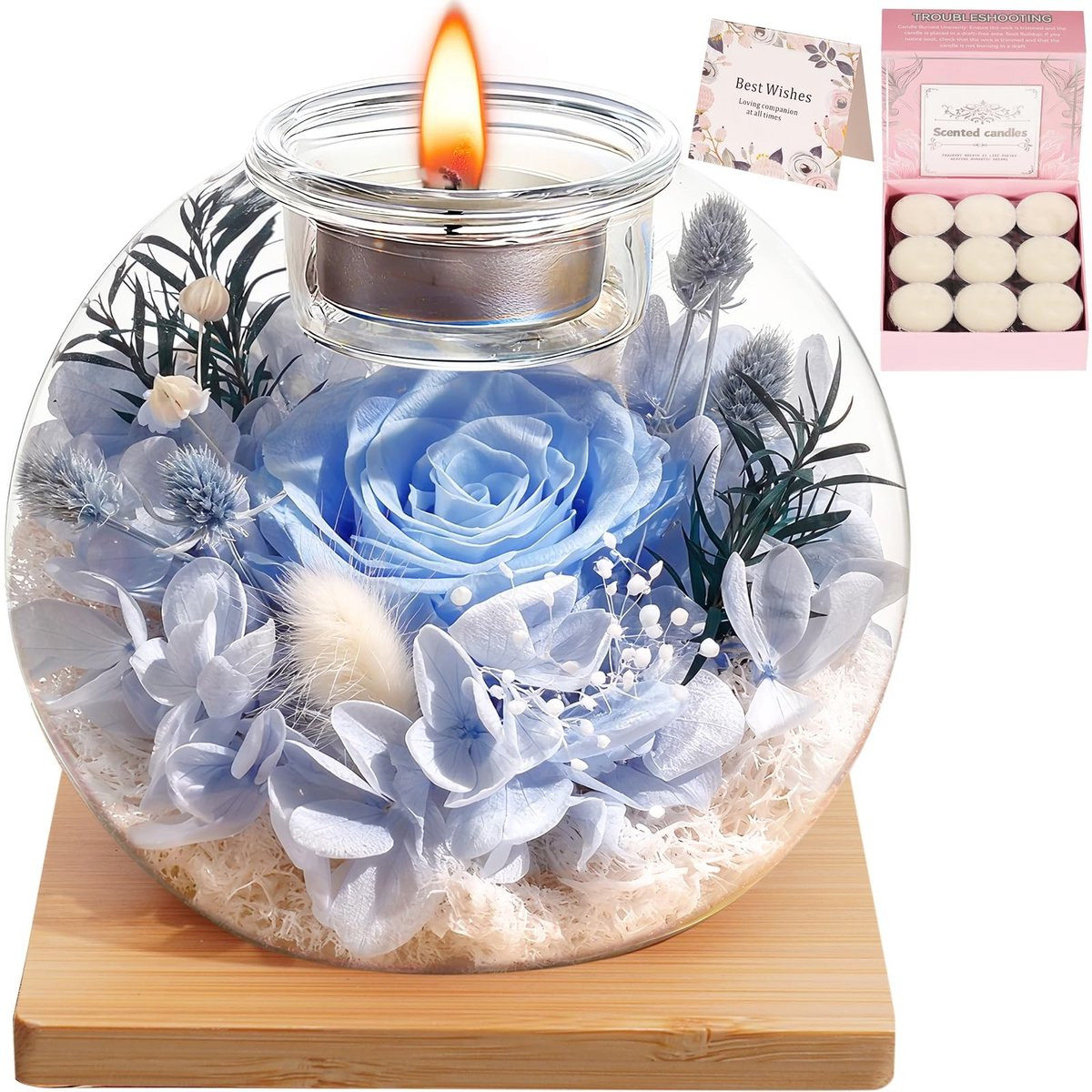 Dailygoods Eeuwige Roos Geschenkpakket met 18 Geurkaarsen