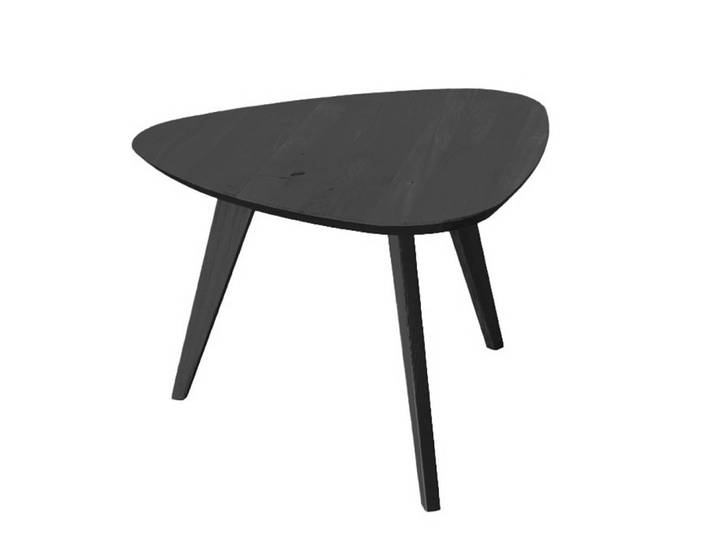 Feldmann-Wohnen Couchtisch Orbetello (mit dreieckigen Ablagaflächen, abgerundeten Ecken, 1-St., moderne Optik, geölte Oberfläche), 68x69x41,5cm schwarz