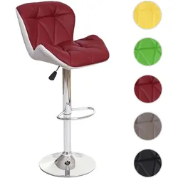Barhocker HWC-A92, Barstuhl Tresenhocker, höhenverstellbar Kunstleder ~ bordeaux