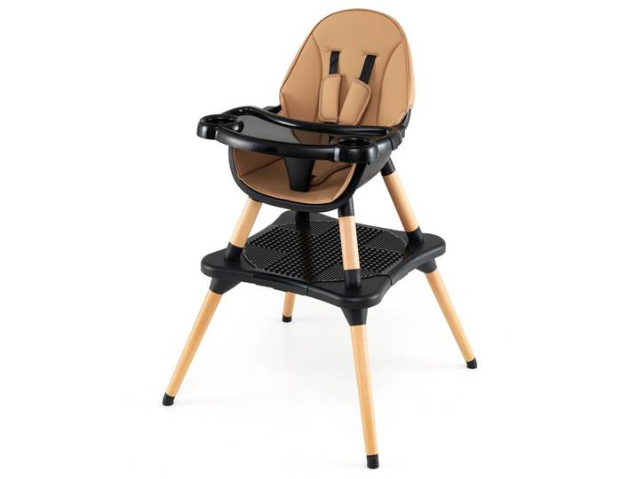 KINDERHOCHSTUHL mit Bausteintisch braun