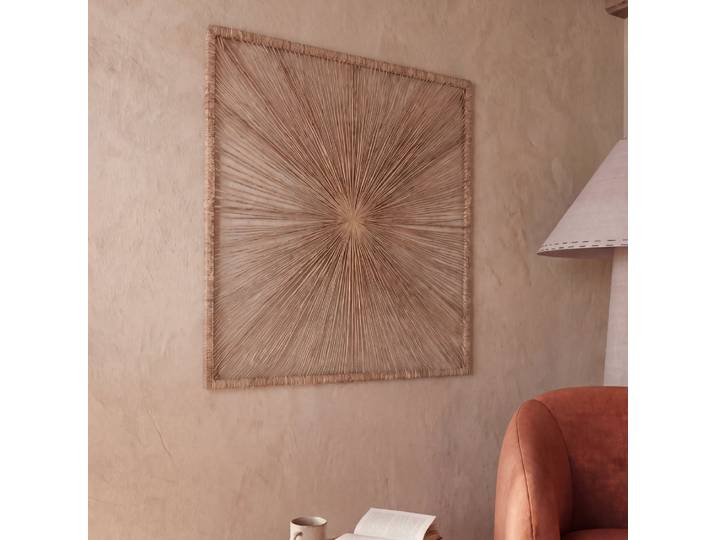 Quadratische Wanddekoration aus Jute, 100 x 100 cm