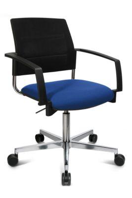 Schäfer Shop Genius Besucherstuhl SSI Proline Visit S3+, Netzrückenlehne, Universalrollen, blau/schwarz
