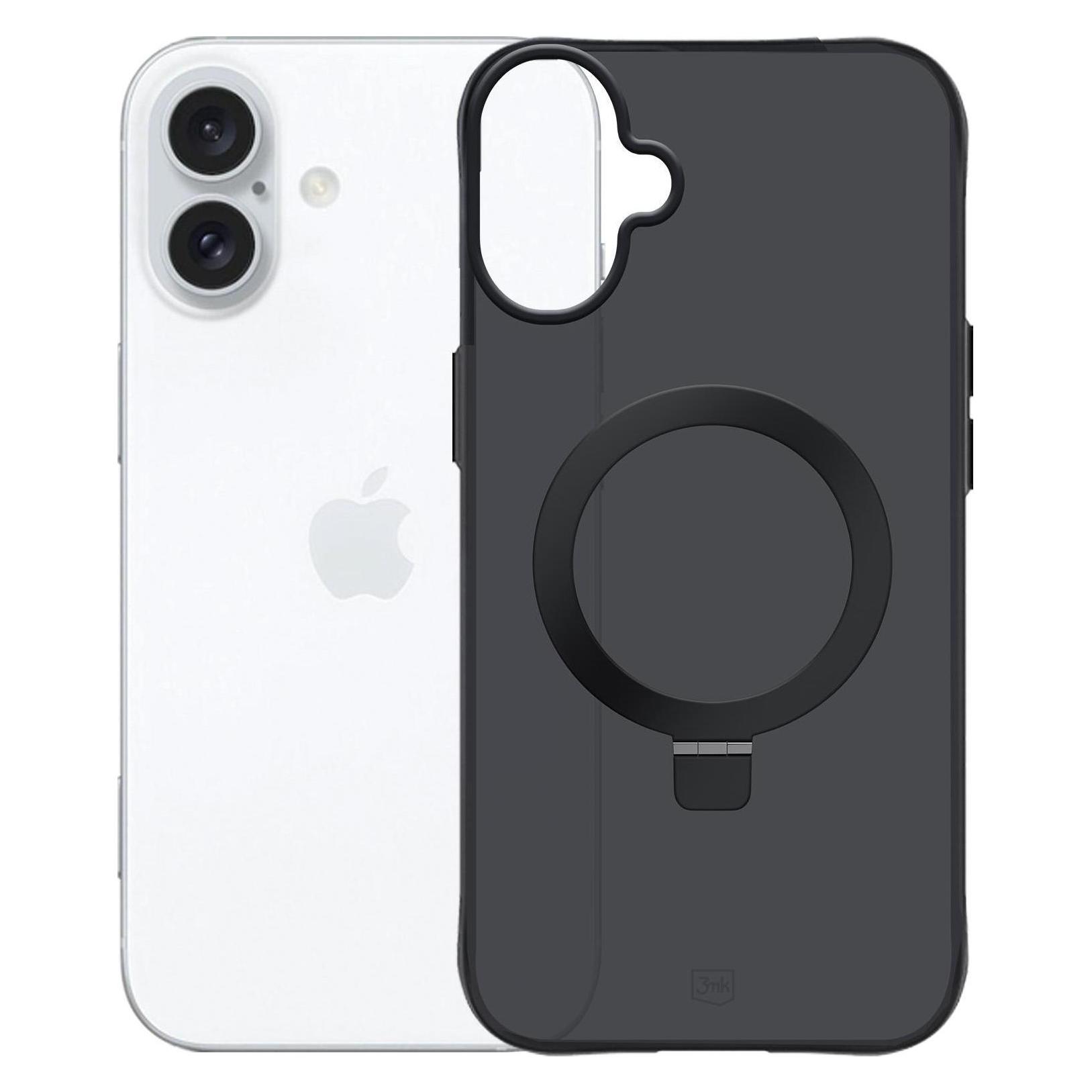 3MK - Smoke Matt Case Mag&Stand - iPhone 17 - Black (Apple iPhone 17) (5903108665285)