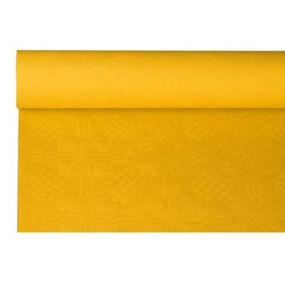 Papstar 12 Rollen Papiertischtuch mit Damastprägung 8 m x 1,2 m gelb