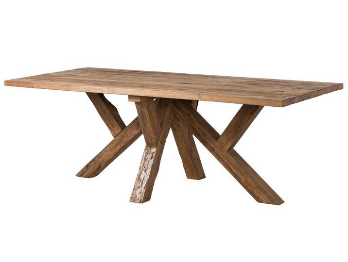 Massivmoebel24 Esstisch BASSANO Teak Massivholz natur (Massivholz kg BASSANO #170), Teak 220x100x78 cm (BxTxH) natur