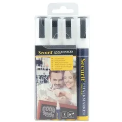 Securit 4er-Pack Kreidestifte »CHALKMARKERS« 2-6 mm weiß weiß