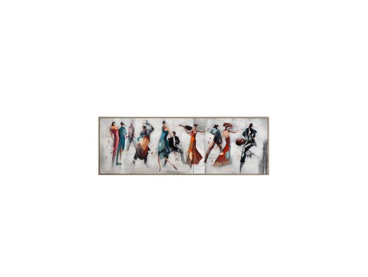 Handgemaltes, gerahmtes Bild „Feuriger Tango“ 52.5 x 152.5 cm Multicolor Crea Collection