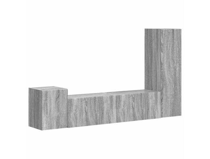 GHVBNMF TV Schrank Set Wandmontiert 4-Teilig Graues Sonoma Holzwerkstoff Platzeinsparendes Hängeschrank Ensemble fürs Wohnzimmer mit 4 flexiblen Modulen und praktisch aufgeteiltem Stauraum.