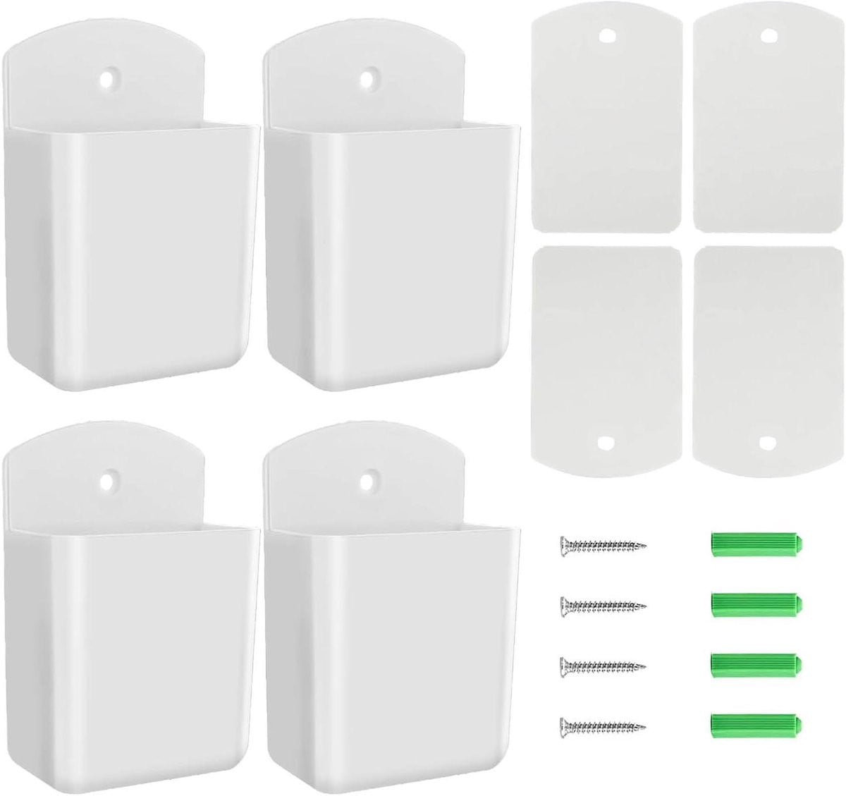 Allecto Plus Afstandsbedieninghouder 4 stuks - Wit - Kunststof Wandorganizer