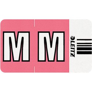 Leitz Buchstabensignale Orgacolor, 6622, Buchstabe M, rosa, selbstklebend, mit Strichcode, 250 Stück