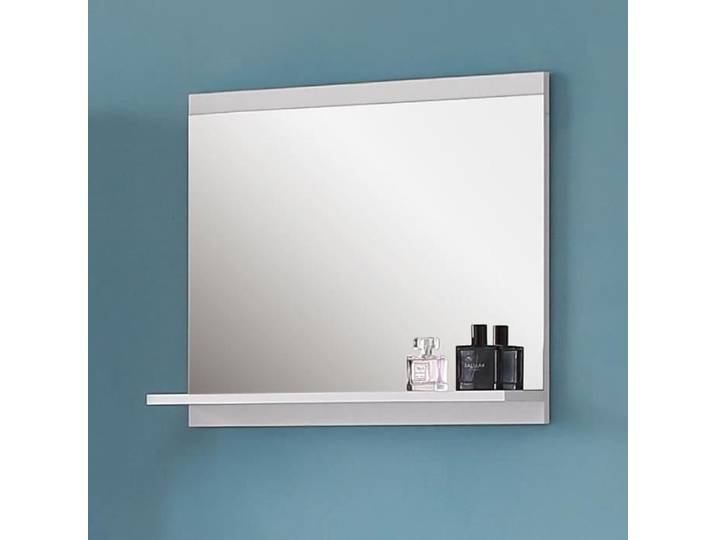 AICA Miroir mural miroir décoratif avec tablette en bois MDF Blanc 60cm