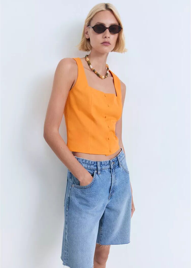 Mango - Top, für Damen, Orange, Größe M