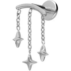 Titan Labret mit Innengewinde BOGEN + 3 STERNE