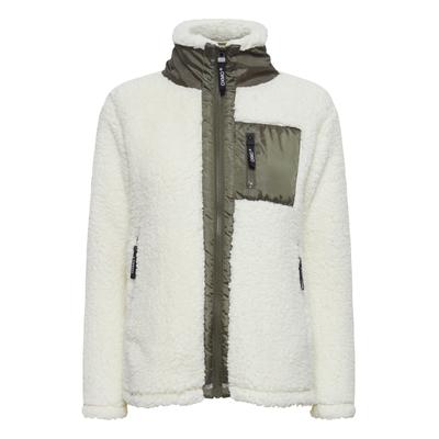 Sweatjacke OXMO "Fleecejacke OXEllin", Damen, Gr. XL, weiß (cloud dancer), Obermaterial: 100% Polyester PES., Jacken Sweatjacke