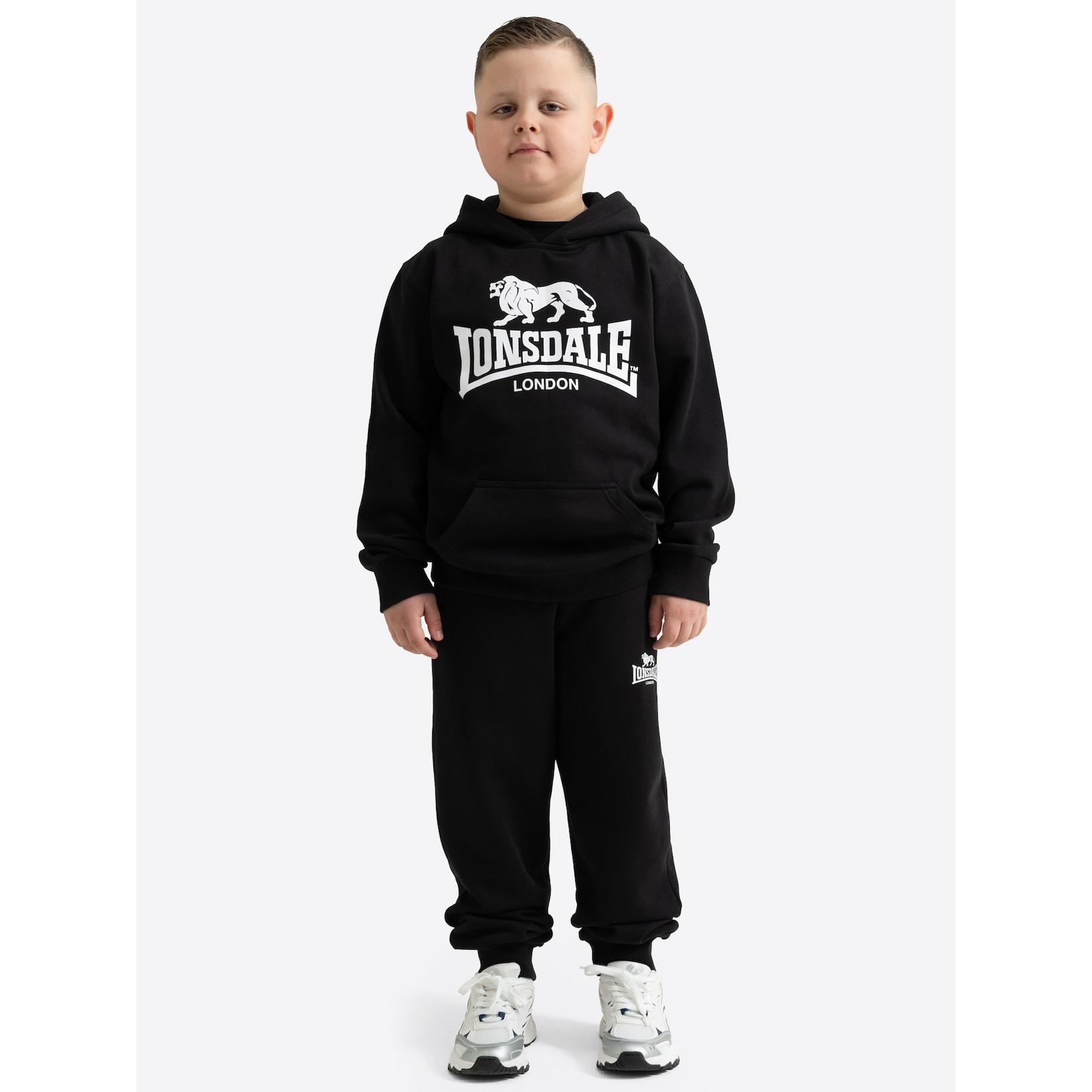 Lonsdale Kinder Trainingsanzug mit Kapuze normale Passform BUTTERLEY JUNIOR