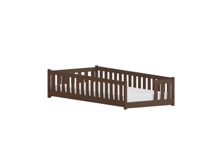 Kids Collective Bodenbett 90x200 cm in Zartbitterschokolade, Dunkelbraun, Holz, 90x200 cm, Babymöbel & Kindermöbel, Kinderzimmer & Jugendzimmer, Kinderbetten