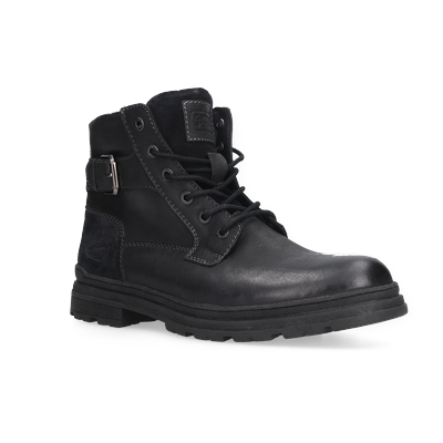 Schnürboots CAMEL ACTIVE, Herren, Gr. 42, schwarz, Leder, Schuhe Schnürboots, Schnürstiefelette, Workerboots mit Profilsohle