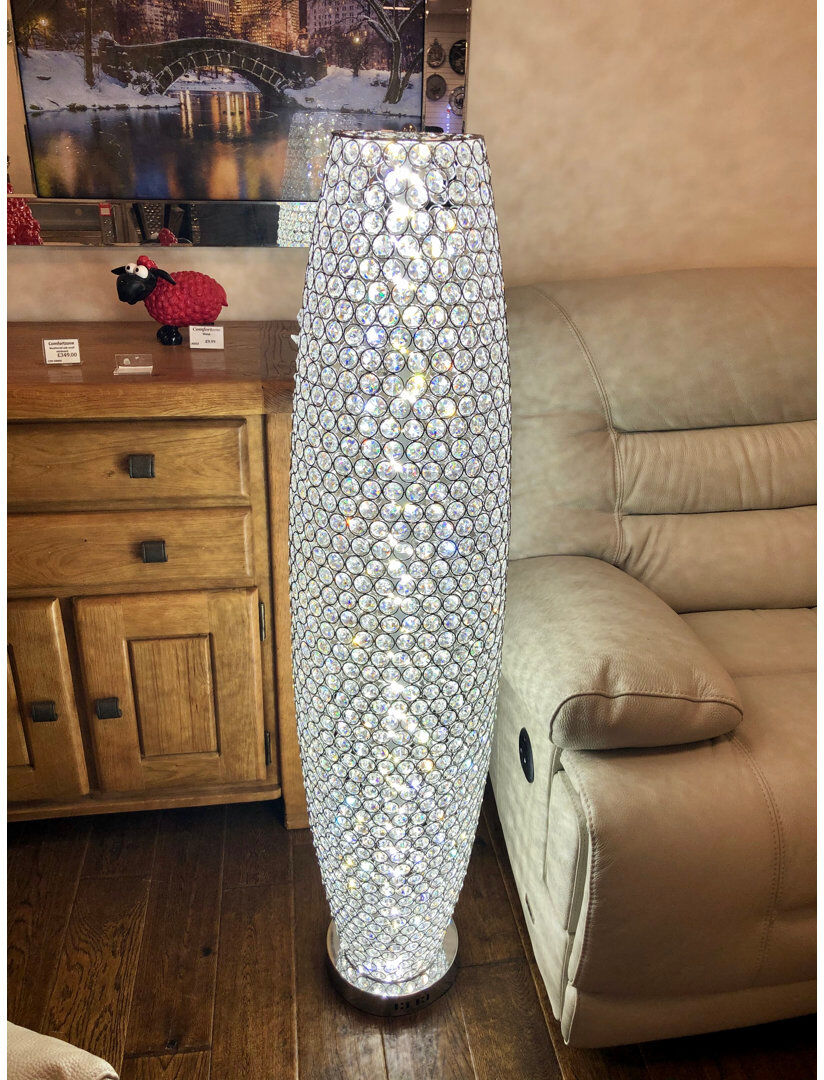 Rosdorf Park Steward 130 H cm Chrome Novelty Floor Lamp Chrome 130cm H X 20cm W X 20cm D