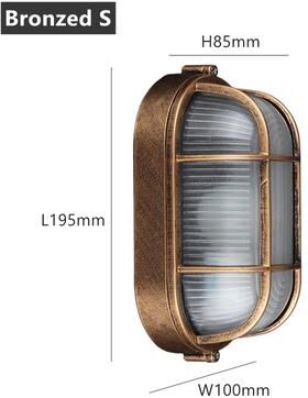 Combo Retail Shop Retro Moisture Explosion Proof Outdoor Wall Light, Vintage Waterproof Ceiling Lamp, Ideal For Wall & Porch Lighting bronzed S cold White 6000k