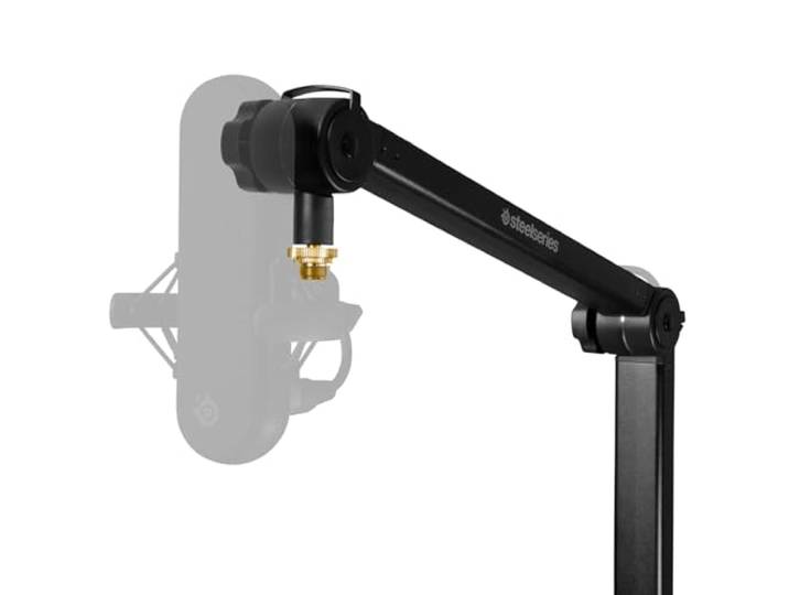 SteelSeries Alias/Alias Pro-microfoonboomarm — Voor gaming, streaming en podcasting — 360° draaien — Bureauklem — Inklapbaar schaarontwerp — Verborgen veren — 3/8-inch en 5/8-inch adapters