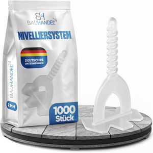 BH24 Fliesen-Nivelliersystem Gewindelaschen, 2 mm Fugenbreite, für Fliesenstärke bis 16 mm, 1000 Stück