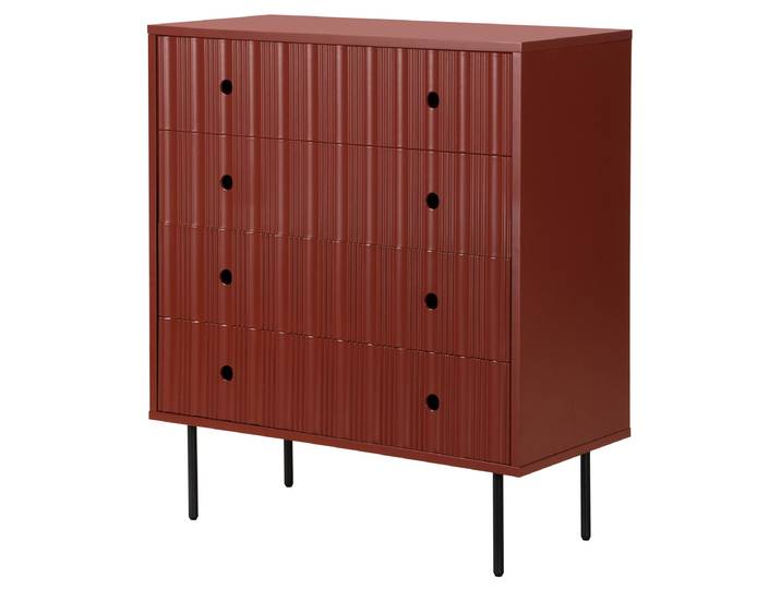 Kommode ARINE 85 x 99 x 40cm Rot/Dunkelrot