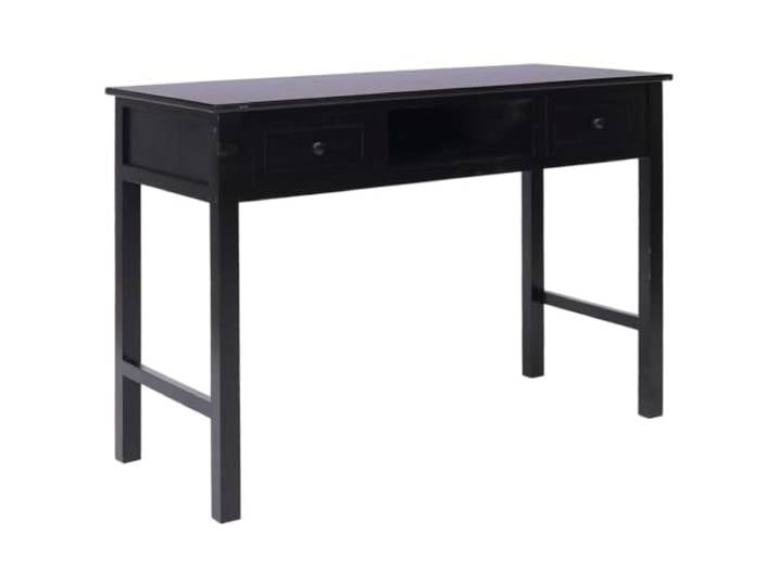 Todiikf Schreibtisch Schwarz 110x45x76 cm Holz Computertisch Bürotisch Vielseitiger Konsolentisch aus Paulownia- und Pappelholz mit 2 Schubladen für Schlafzimmer und Home Office.