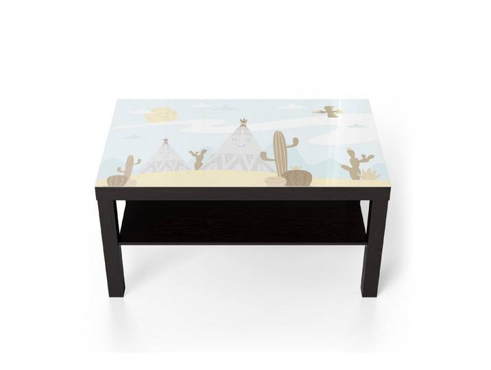 DEQORI Couchtisch 'Wüstenabenteuer', Glas Beistelltisch Glastisch modern