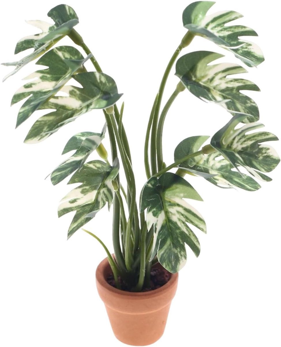 Kleine groene kunstplant voor decoratie, verkleuringsbestendig, 10 x 15 cm