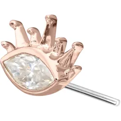 14 Karat Gold Aufsatz mit Titan Push Pin MOISSANIT-OVAL + SONNENSTRAHLEN