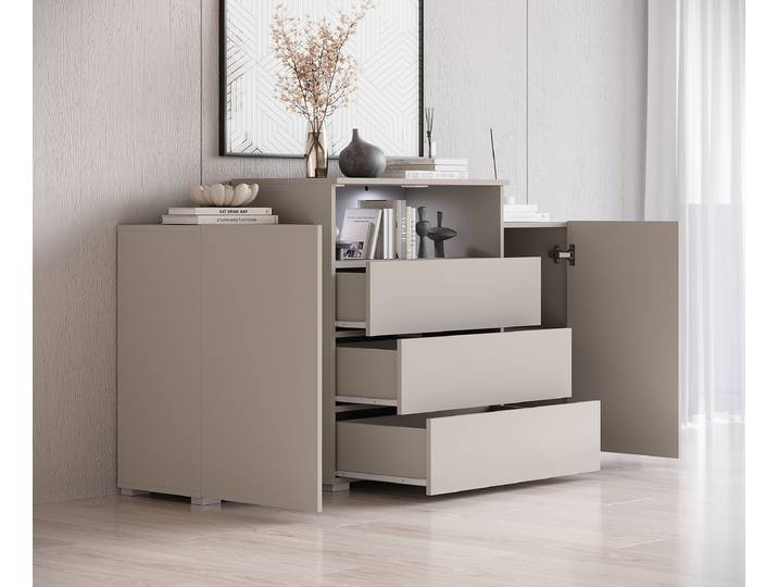 Beleuchtetes Sideboard Seams 150 x 79 x 31cm Beige/Kaschmir