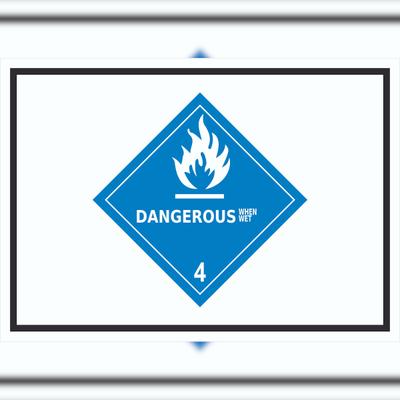 HB-Druck Schild wasserreaktive Stoffe Symbol Dangerous when wet A2 (420x594mm)