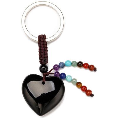 Schlüsselanhänger FIRETTI "Schmuck Geschenk Herz", Damen, schwarz, Edelstahl, Textil, Basic, Schlüsselanhänger Schlüsselanhänger, mit Edelsteinen