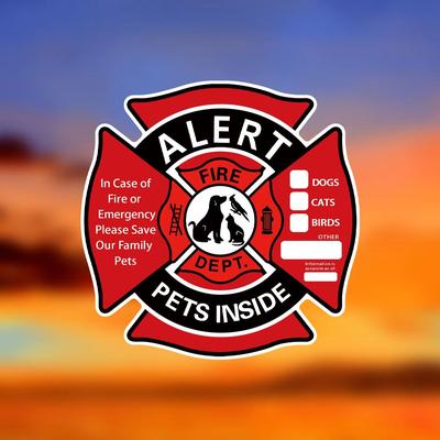 Inspired Finds Pet Alert Emergency Window Stickers 4 Pack Save My Pets Rescue Decals die cut Shield
