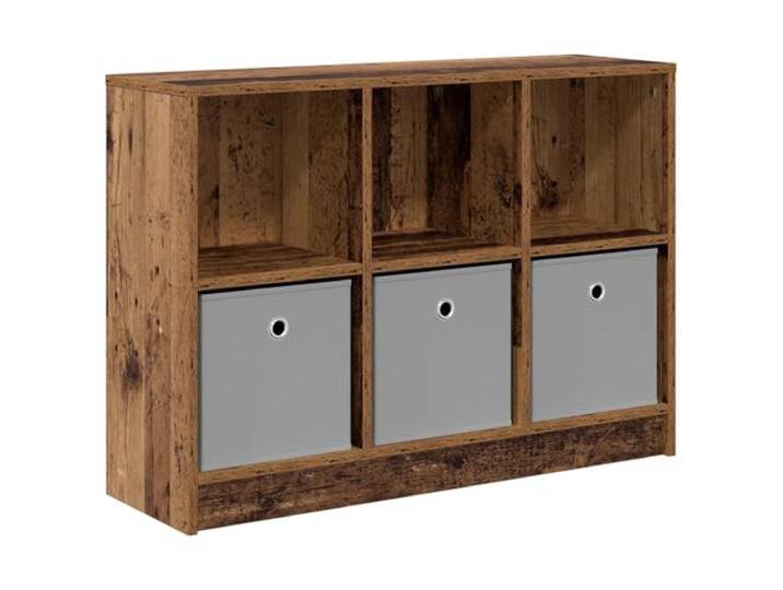 KPOTUERTU Sideboard Altholz 88,5 x 27,5 x 63,5 cm Holzwerkstoff Versenkte Griffe, Brett-Regale, freistehend, Wohnzimmer, Flur, Büro, Bücher, Deko, Essentials, Holzwerkstoff