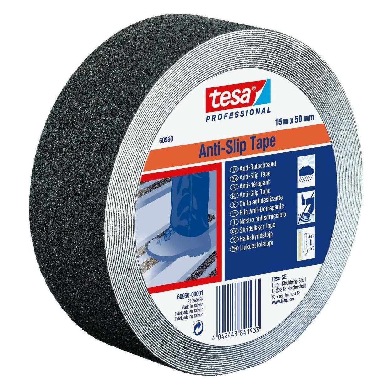 tesa Anti-Rutsch Klebenband,15 x 25mm,schwarz (25 mm) (60950-00000-02)