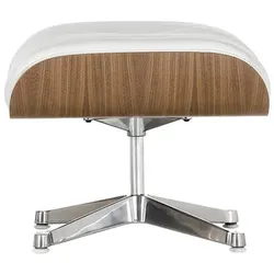 Vitra Ottoman für Lounge Chair Gestell Alu poliert weiß, Designer Charles & Ray Eames, 63x42x56 cm
