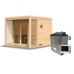 Karibu Gartensauna Saunahaus Angkor 3 - 11 kW Ofen inkl. Steuergerät