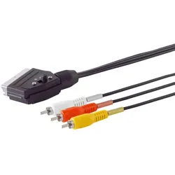 Scart-Stecker mit Schalter/ 3 Cinchst. (Y/R/W) 2m