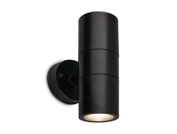 BRILONER - Wandleuchte Aussen IP54 Spritzwasser- Staubschutz, GU10 Fassung, max. 7W, Aussenlampe, Wandlampe, Strahler, Außenbeleuchtung, Außenleuchte, 16x7,5x11 cm, Schwarz