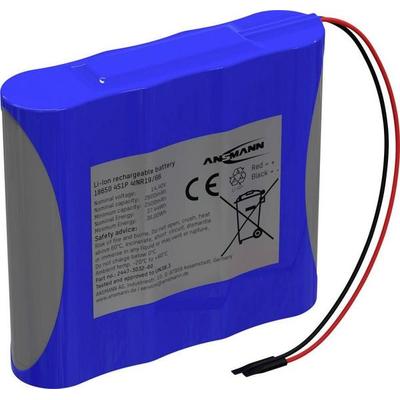 Ansmann 4S1P Akkupack 4x 18650 Kabel Li-Ion 14.4V 2600mAh Akkupack 4x Li-Ion 14.4V 2600 mAh